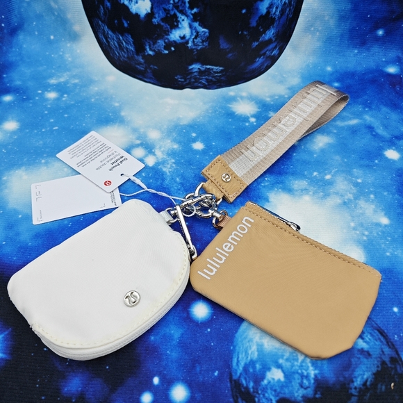 lululemon athletica Accessories - Lululemon Coffee and White Pouch Wristlet